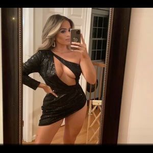 PLT sequins black dress